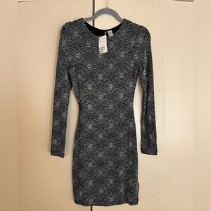 H&M Black and Gray sparkling fitted dress